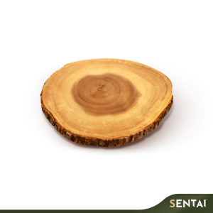 SENI PREMIUM ACACIA SERIES RUSTIC ROUND SERVING BOARD