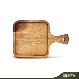SENI ACACIA SERIES SQUARE PLATE WITH HANDLE