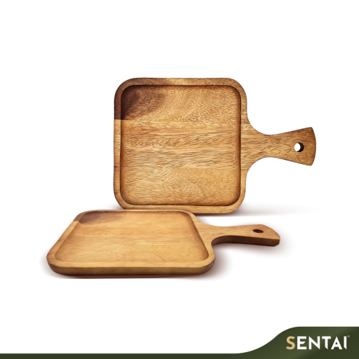 SENI ACACIA SERIES SQUARE PLATE WITH HANDLE - Image 2