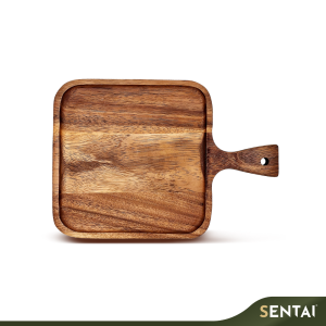 SENI ACACIA SERIES SQUARE PLATE WITH HANDLE