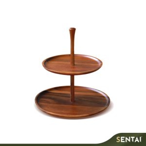 SENI PREMIUM ACACIA SERIES 2 TIER CAKE STAND