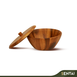 SENI PREMIUM ACACIA SERIES BOWL AND COVER