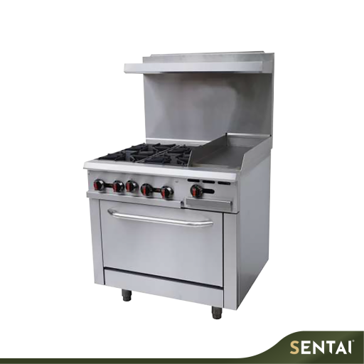 SECCO GAS BURNERS & GRIDDLE WITH OVEN