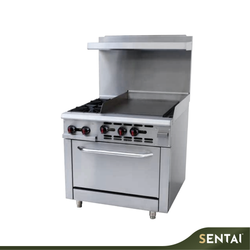 SECCO GAS BURNERS & GRIDDLE WITH OVEN