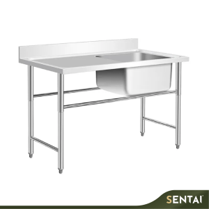 Stainless steel single bowl sink table right for commercial kitchen use