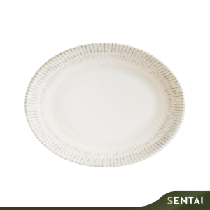 Bonna Galata 31x24cm oval plate porcelain tableware inspired by Istanbul design for restaurant use