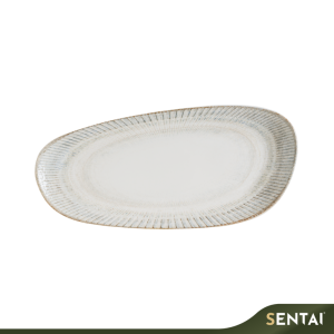 Bonna Galata 36cm rectangular plate porcelain tableware inspired by Istanbul design for restaurant use